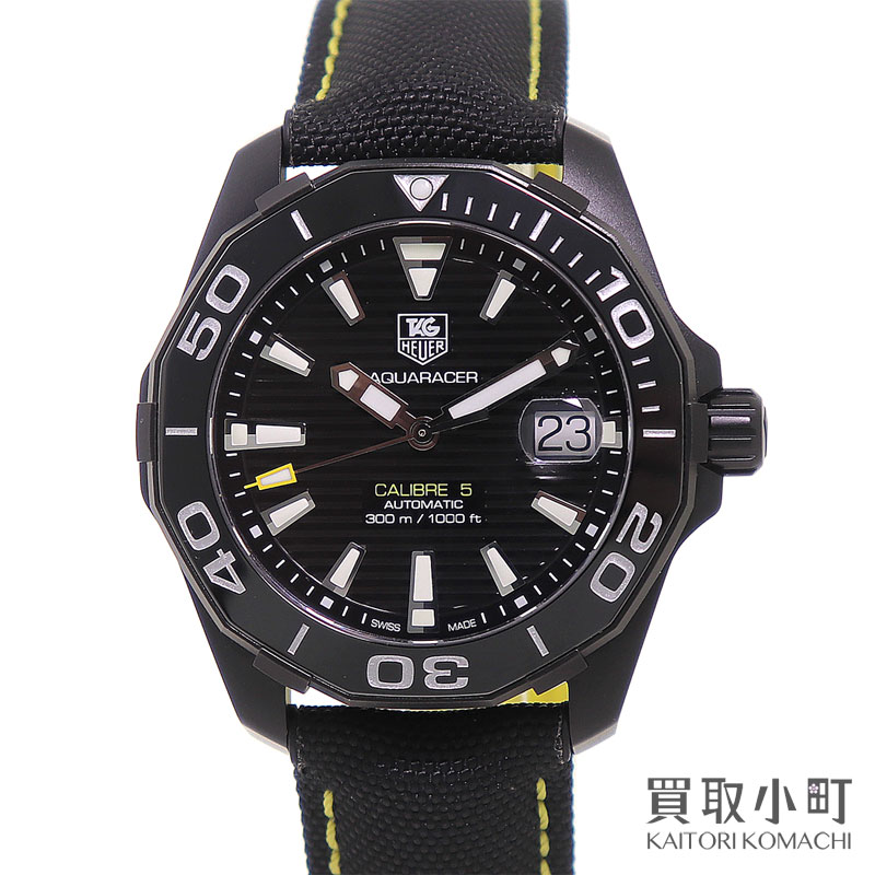タグホイヤー  アクアレーサー キャリバー5 ブラックバージョン 300M 41MM オートマティック メンズ ブラック 男性用腕時計 WAY218A.FC6362 AQUARACER BLACK EDITION