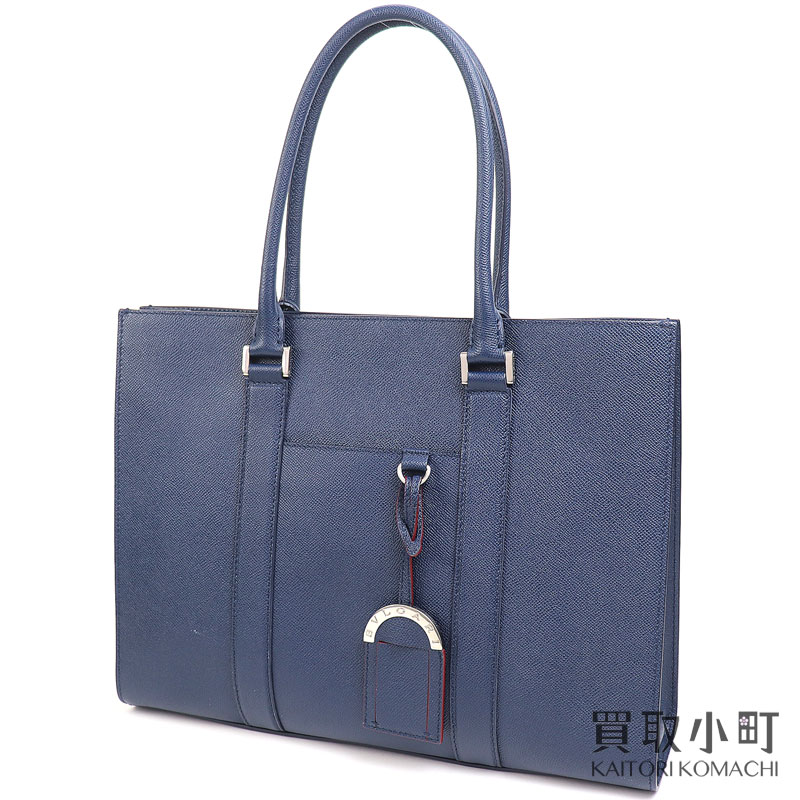 【美品】ブルガリ【BVLGARI】 ブルガリブルガリ マン トートバッグ デニムサファイア ブルー グレインカーフレザー メンズ ショルダー 39391 BB MAN TOTE BAG BLUE【Aランク】【中古】のサムネイル