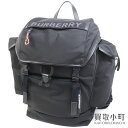 【美品】バーバリー【BURBERRY】レンジャー ロゴディテール バックパック ブラック ナイロン リュックサック デイパック 8010607 110985 A...
