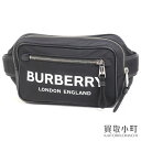 バーバリー【BURBERRY】 ボディバッグ ロゴプリント ナイロン ベルトバッグ ブラック ミニショルダー クロスボディ ウエストポーチ 8021089 CA...