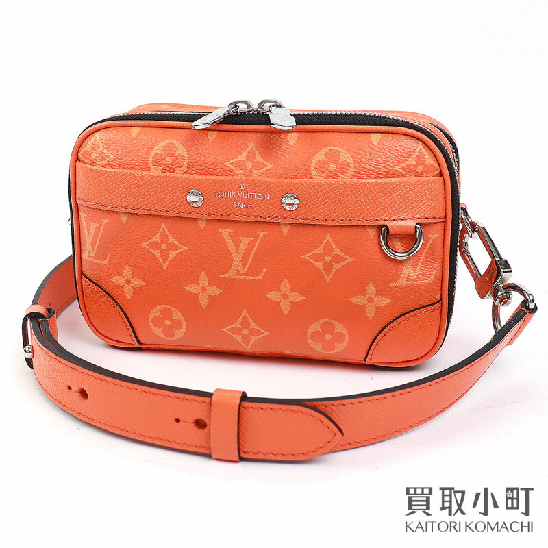 【新品同様】ルイヴィトン【LOUIS VUITTON】M31073 アルファ ウエアラブル ウォレット NV モノグラム タイガラマ タンジェリン スモール ショルダーバッグ ポシェット 斜め掛け オレンジレザー LV ALPHA WEARABLE WALLET NV【SAランク】【美品】【中古】