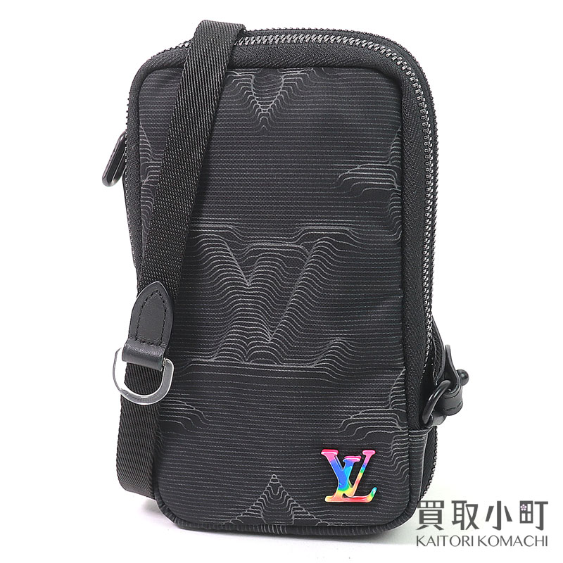 ルイヴィトン【LOUIS VUITTON】M80141 ダブル フォンポーチ 3Dモノグラム 2054 メンズ ミニショルダーバッグ 斜め掛け ポシェットウォレット DOUBLE PHONE POUCH【ABランク】【中古】