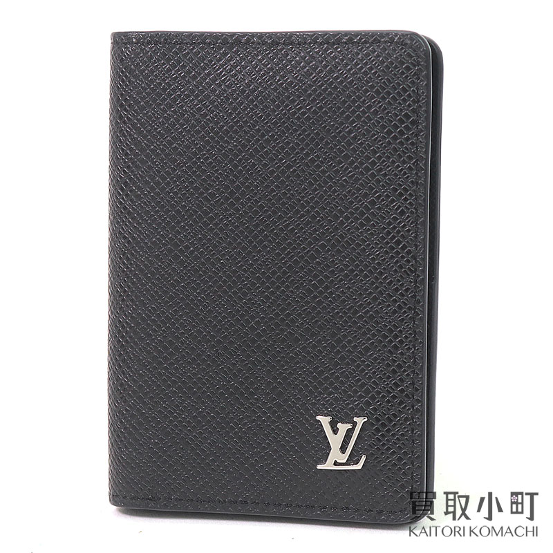 【美品】ルイヴィトン【LOUIS VUITTON】M30283 オーガナイザー ドゥ ポッシュ タイガ 名刺入れ カードケース パスケース ポケットオーガナイザー メンズ ブラック LV POCKET ORGANISER TAIGA【Aランク】【中古】