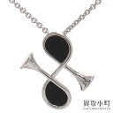 【未使用品】エルメス 【HERMES】 コルH ペンダント ネックレス ホルン 角笛モチーフ チャーム メタル ブラックレザー アクセサリー ファッションジュエリー H500080FK 89 COR H PENDANT【Sランク】【新品同様】