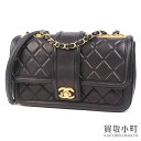 【美品】シャネル 【CHANEL】 マトラッセ チェーン ショルダーバッグ ブラック カーフスキン フラップ ミディアム Wチェーンショルダー ココマーク キルティング A90670 MATELASSE CHAIN SHOULDER BAG【Aランク】【中古】