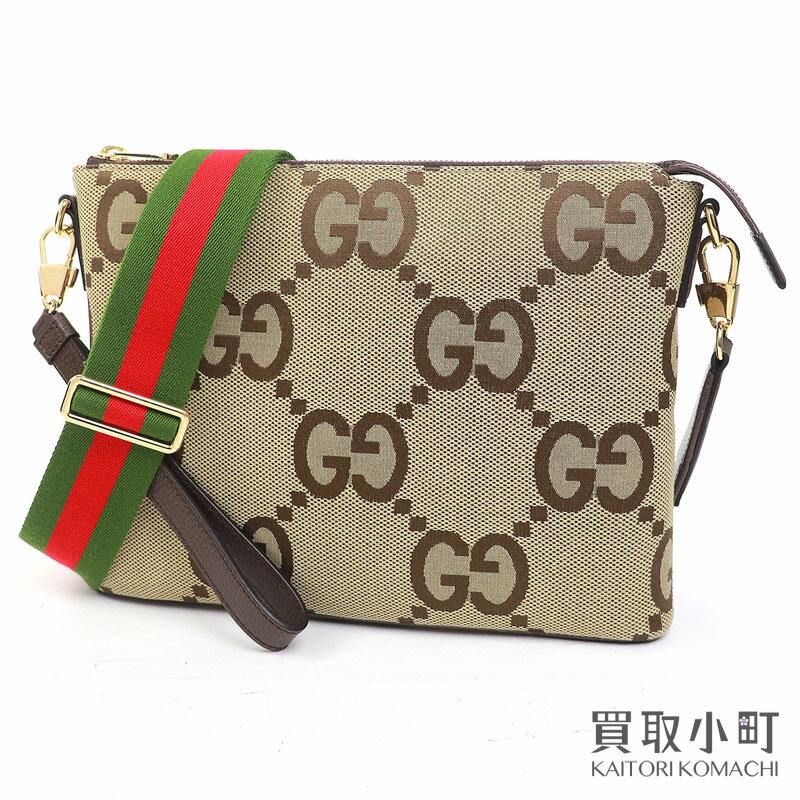 【美品】 グッチ【GUCCI】ジャンボGG メッセンジャーバッグ GGキャンバス ダブルG ウェブストライプショルダー 斜め掛け リストレット クラッチ 699130 UKMDG 2570 JUMBO GG MESSENGER BAG【Aランク】【中古】