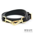【美品】プラダ 【PRADA】 ショルダーストラップ カーフレザー ブラック 調整可能 幅1.5CM ゴールド金具 SHOULDER STRAP【SAランク】【...