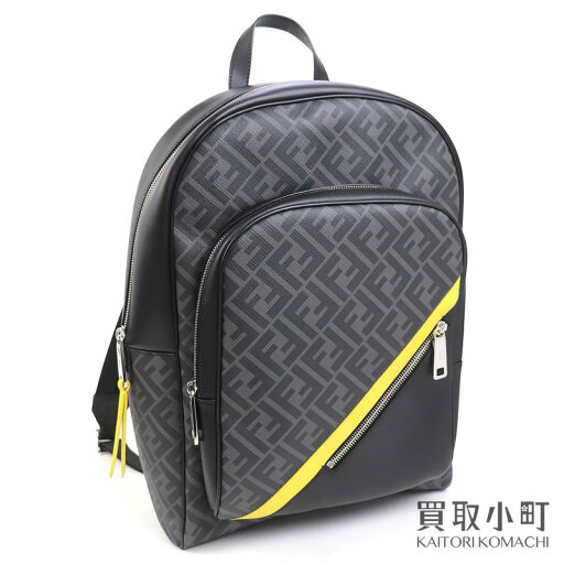 【美品】フェンディ【FENDI】 ダイアゴナル バックパック FFモチーフ グレーファブリック ブラックレザー イエローライン リュックサック デイパック ズッカ柄 7VZ074 A9XS F0R2A DIAGONAL BACKPACK【Aランク】【中古】 【美品】フェンディ【FENDI】 ダイアゴナル バックパック FFモチーフ グレーファブリック ブラックレザー イエローライン リュックサック デイパック ズッカ柄 7VZ074 A9XS F0R2A DIAGONAL BACKPACK【Aランク】【中古】