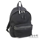 サンローラン【SAINT LAURENT】 シティ バックパック ブラック キャンバス レザー リュックサック デイパック 465448 GIV3F 1000 ...