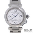 【最大1万円OFFクーポン! 5/5〜】【美品】 カルティエ 【CARTIER】パシャC ミディアムウォッチ MM オートマティック ホワイト SSブレス ボー...