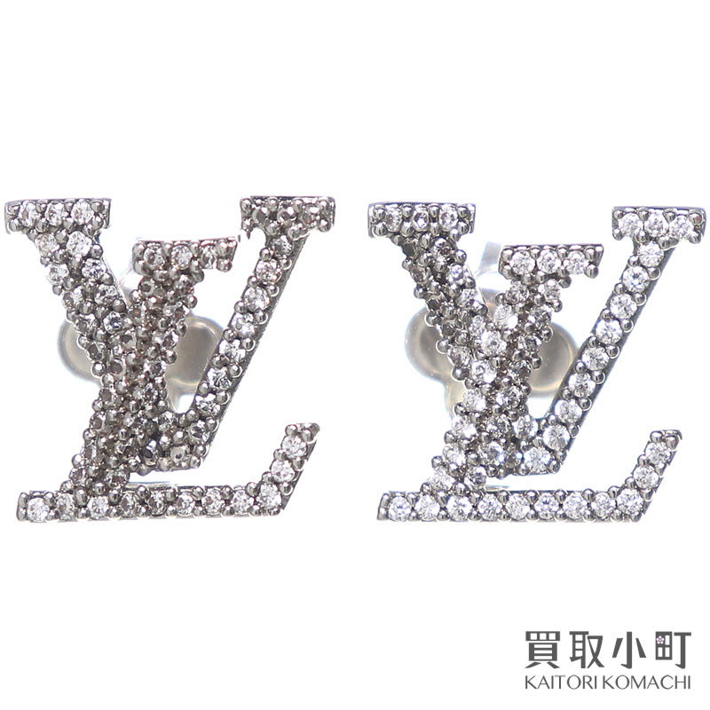 Rakuten - 【最大3万円OFFクーポン! 5/15〜】【美品】ルイヴィトン【LOUIS VUITTON】M00608 ピアス LV アイコニック ストラス アクセサリー LVイニシャル パラジウム シルバー ファッションジュエリー LV ICONIC EARRINGS【Aランク】【中古】【中古】
