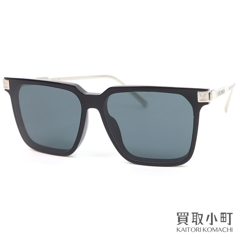 LOUIS VUITTON - 【最大1万円OFFクーポン! 5/25〜】【美品】ルイヴィトン【LOUIS VUITTON】Z1667E サングラス LVライズ スクエア スクエアシェイプ ブラックレンズ メタルフレーム モノグラム アイウエア 眼鏡 LV SQUARE SUNGLASSES【Aランク】【中【中古】