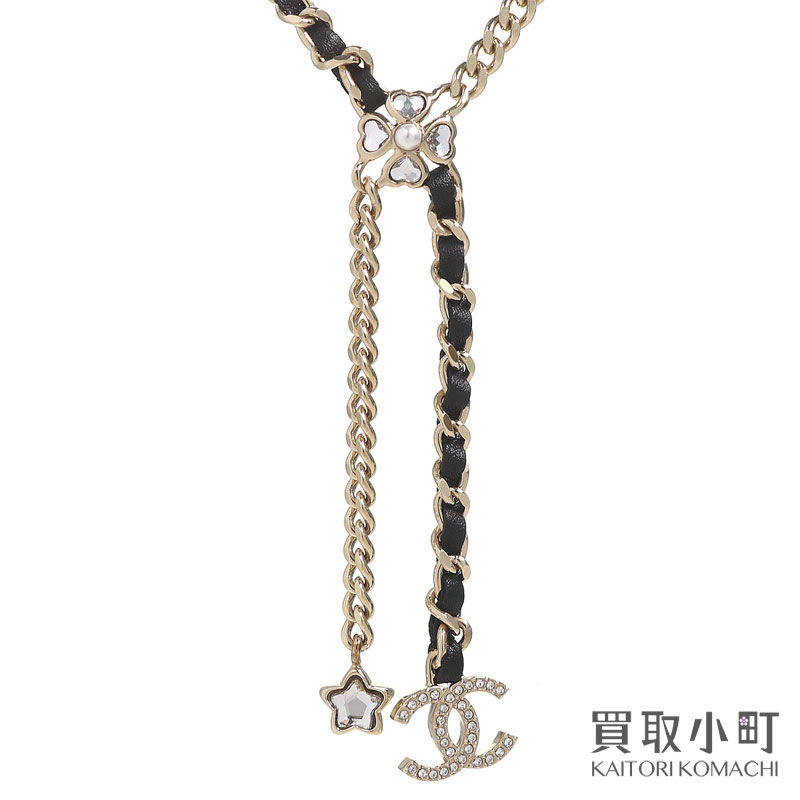 DFS 美品 本物 シャネル ココマーク&クローバー ネクタイ CHANEL