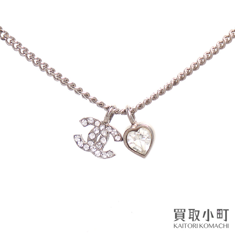 楽天市場】chanel ネックレス ハート ラインストーン ピンクの通販