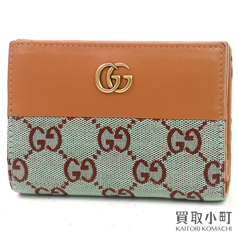 楽天市場】gucci ダブルg ggマーモント 二つ折り財布 レザーの通販