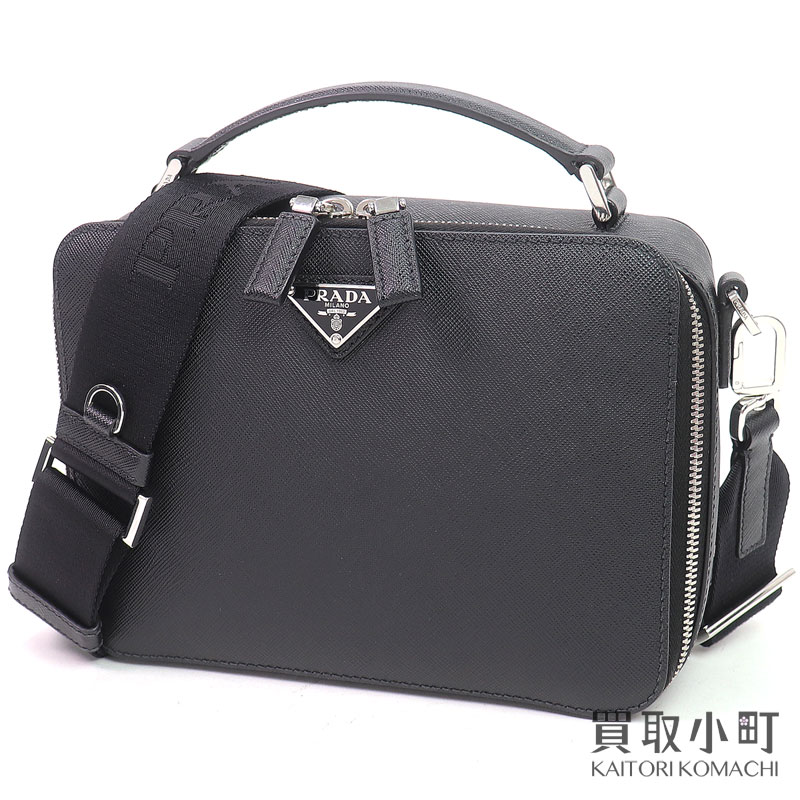 PRADA　2wayショルダーバッグ　SAFFIANO VERNIC　美品　黒 CANAPA プラダ PRADA 2WAYショルダーバッグ ハンドバッグ ブラック