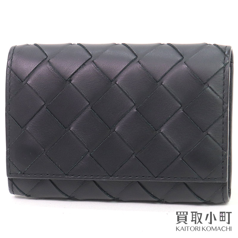 【美品】ボッテガヴェネタ【BOTTEGA VENETA】イントレチャート キーケース カーフレザー ブラック 6連 キーホルダー キーリング シルバー金具 630336 VCPQ 48803 BV INTRECCIATO KEY HOLDER NERO【Aランク】【中古】
