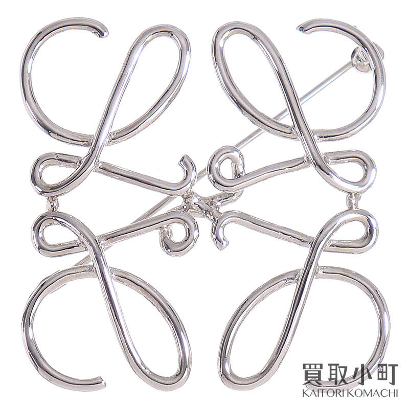 Rakuten - 【最大1万円OFFクーポン! 5/25〜】【美品】ロエベ【LOEWE】アナグラム ブローチ パラジウムフィニッシュ メタル ファッションジュエリー アクセサリー シルバー 111.25.020 9230 ANAGRAM BROOCH SILVER 【SAランク】【中古】【中古】