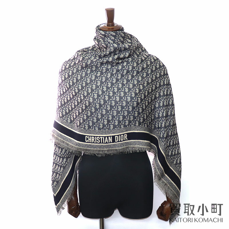 【最大1万円OFFクーポン! 11/20〜】【美品】ディオール【Christian Dior】オブリーク ショール ウール ..