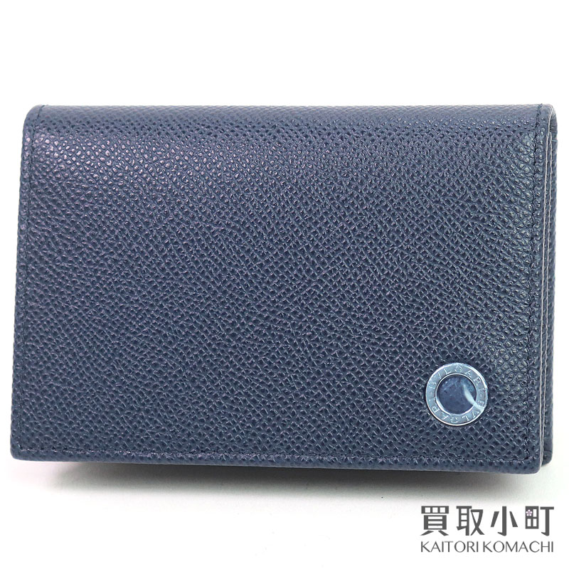 【未使用品】ブルガリ【BVLGARI】ブルガリブルガリ マン ビジネスカードホルダー ネイビー グレインカーフレザー カードケース 280299 BB MAN BUSINESS CARD HOLDER【Sランク】【新品同様】