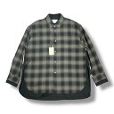 stein・シュタイン OVERSIZED LAYERED SHIRT 状態SS オーバサイズ オンブレーチェック レイヤード 長袖シャツ ST.547-2 ダークネイビー サイズM(92727A)サイズL(92958A5)