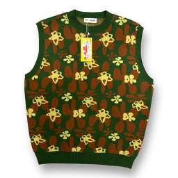 TTT MSW・ティー モダンストリートウェア 23SS Flower Camo Knit Vest 状態SS フラワーカモ ニット ベスト ジレ TTT-2023SS-KT09 カラー グリーン サイズM （66598A）L (66604A) XL (66610A)