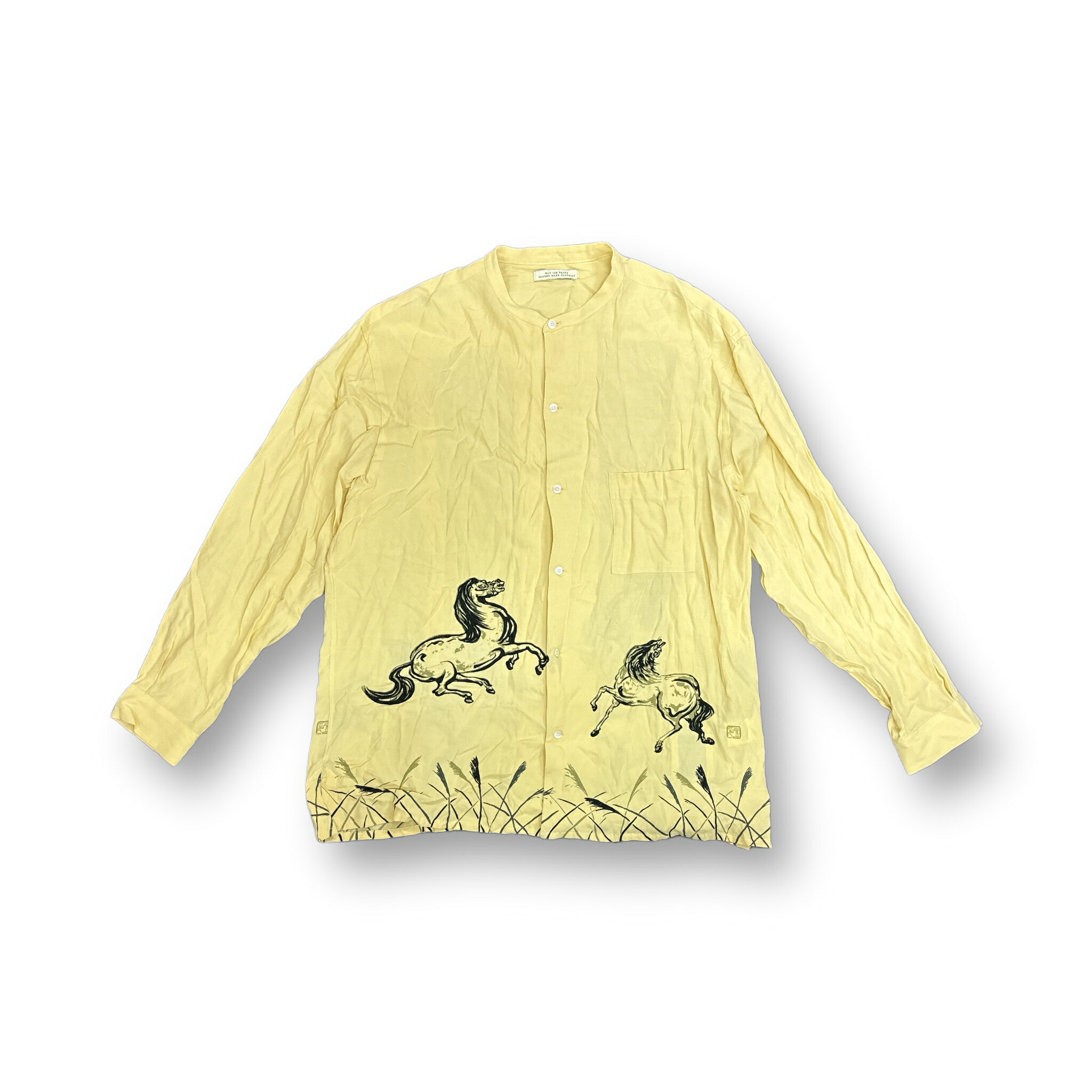 OLD JOE・オールドジョー 22SS ORIGINAL PRINTED BAND COLLAR SHIRTS HORSE 状態SS オリジナルプリントバンドカラーシャツホース 221OJ-SH17 イエロー サイズ16 1/2 (68730A5)のサムネイル