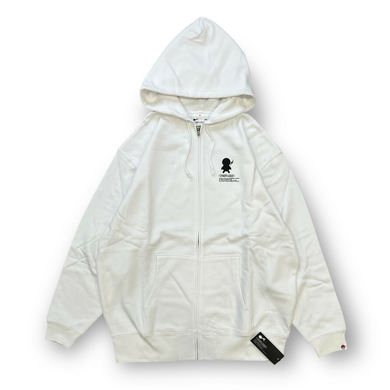 サンダーボルト プロジェクト バイ フラグメント THUNDERBOLT PROJECT BY FRGMT BP ZIP HOODIE 状態SS ジップフーディー パーカー スウェット トレーナー コットン ポケモン コラボ ホワイト PFK-11010-C サイズ3