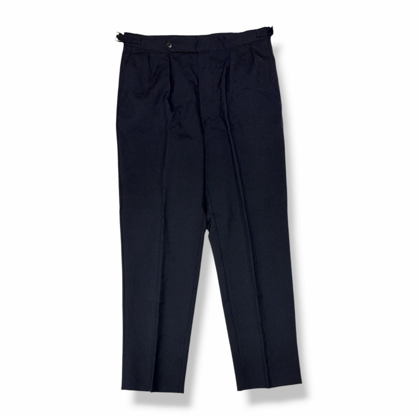 HEUGN ユーゲン AARON 状態A 2タックスラックスパンツ TROUSER047 サイズ3 ネイビー メンズ （24823M）【中古】
