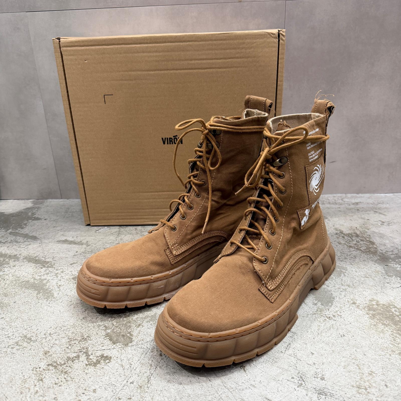 Rakuten - 未使用 VIRON ヴィロン 1992 Canvas Boots 状態SS キャンバスブーツ サイズ43 27cm ブラウン ユニセックス （4726M）【中古】