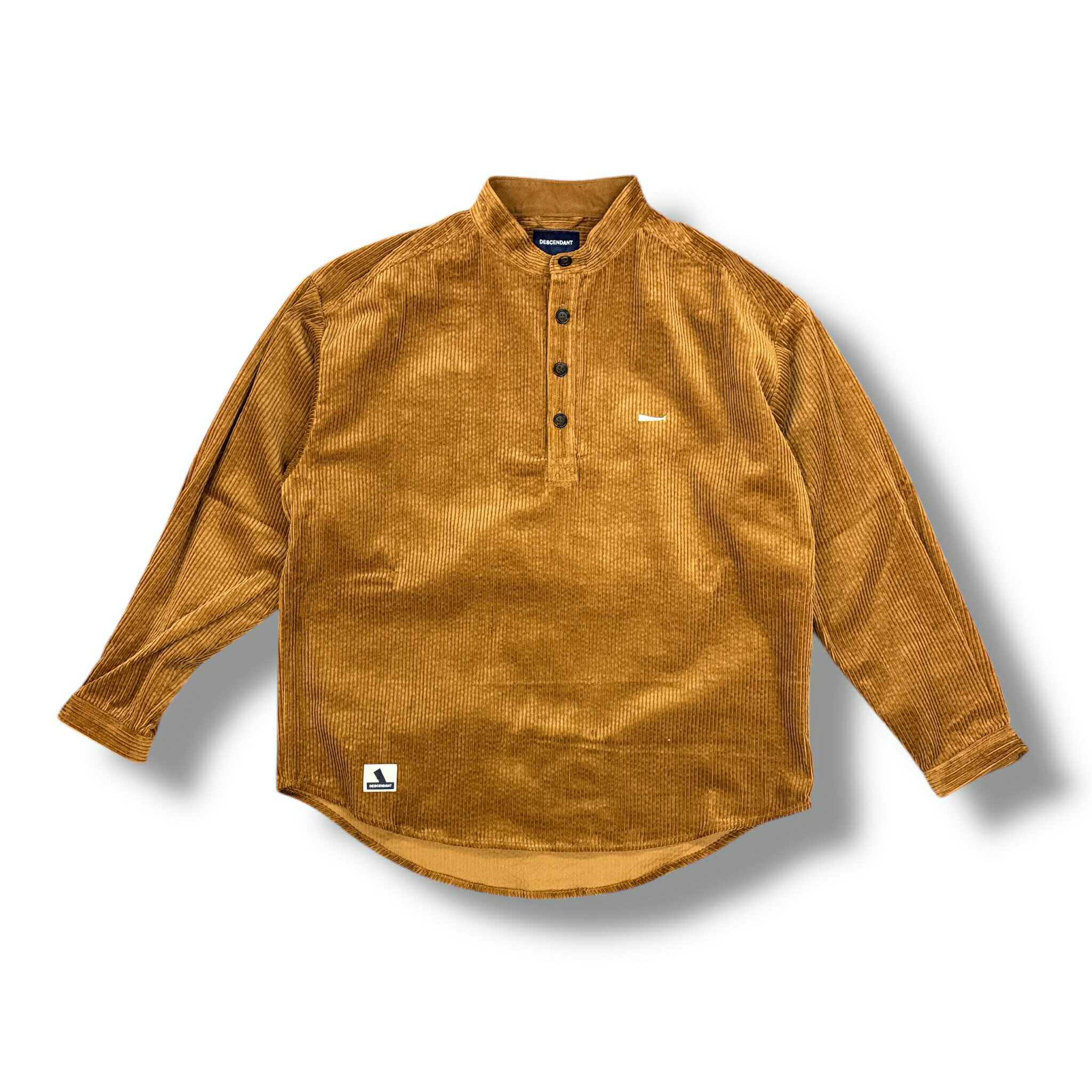 乐天商城 - DESCENDANT・ディセンダント TETTY CORDUROY LS SHIRT 状態SS コーデュロイ ノーカラー プルオーバーシャツ 232WVDS-SHM03 ブラウン サイズ1（82967A4）サイズ2（82969A4）