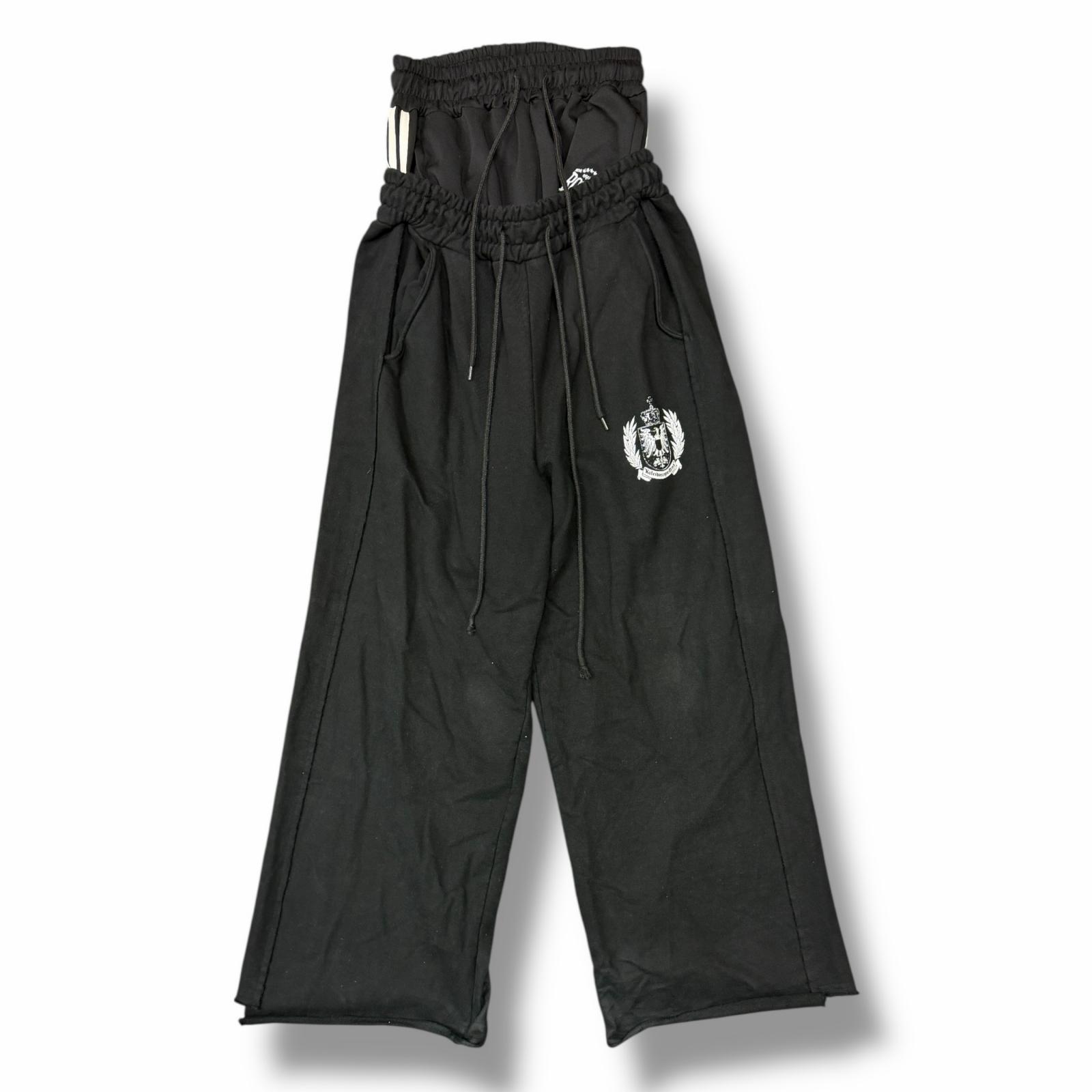 SUNDAY OFF CLUB サンデーオフクラブ Sagging Double Sweatpants 状態A サギングダブルスウェットパンツ レイヤードパンツ サイズ1 ブラック メンズ （10485M）【中古】