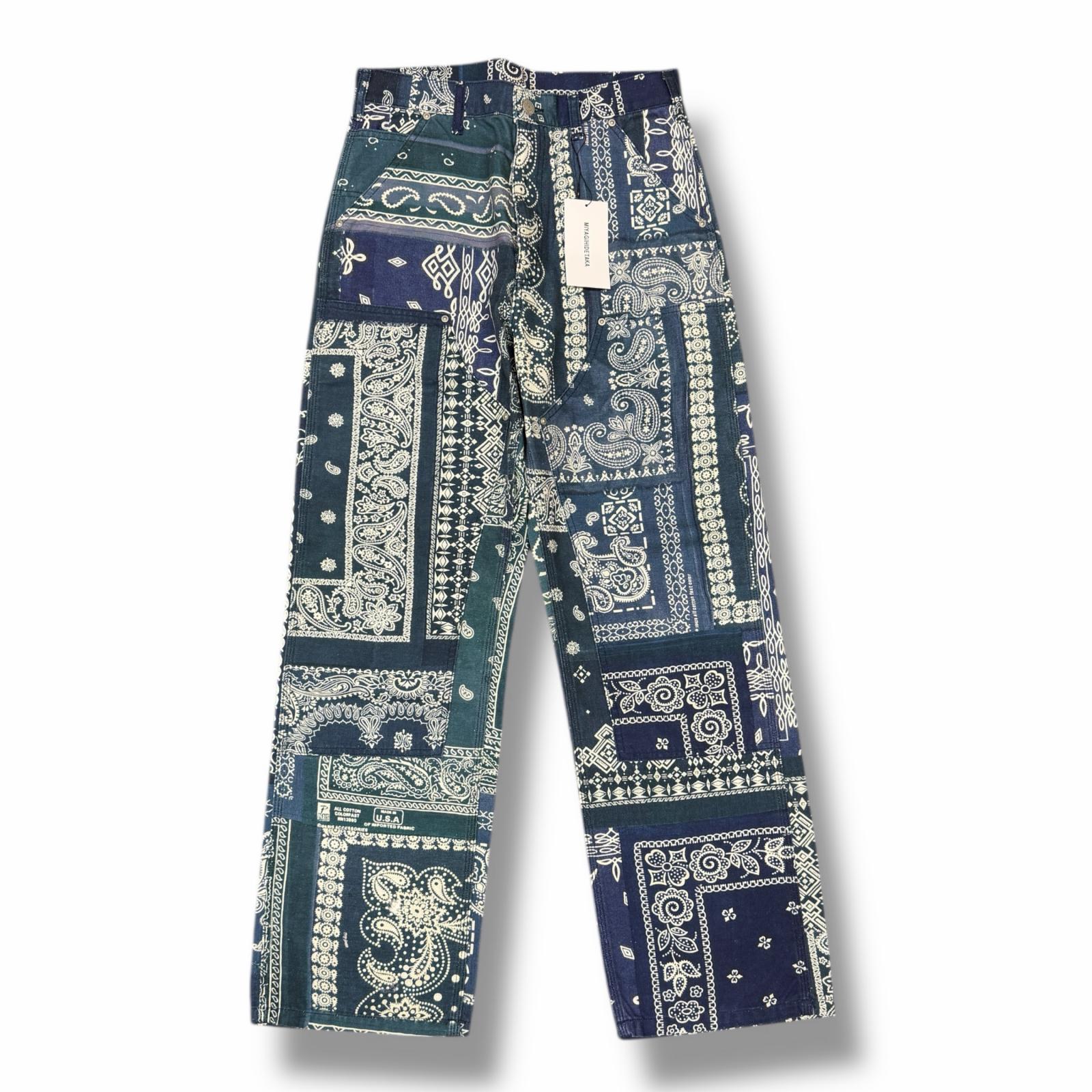 Rakuten - 未使用 MIYAGI HIDETAKA ミヤギヒデタカ Bandana pants 状態SS バンダナパンツ チノパン ダブルニー MYG012 サイズS ネイビー メンズ （11145M）【中古】