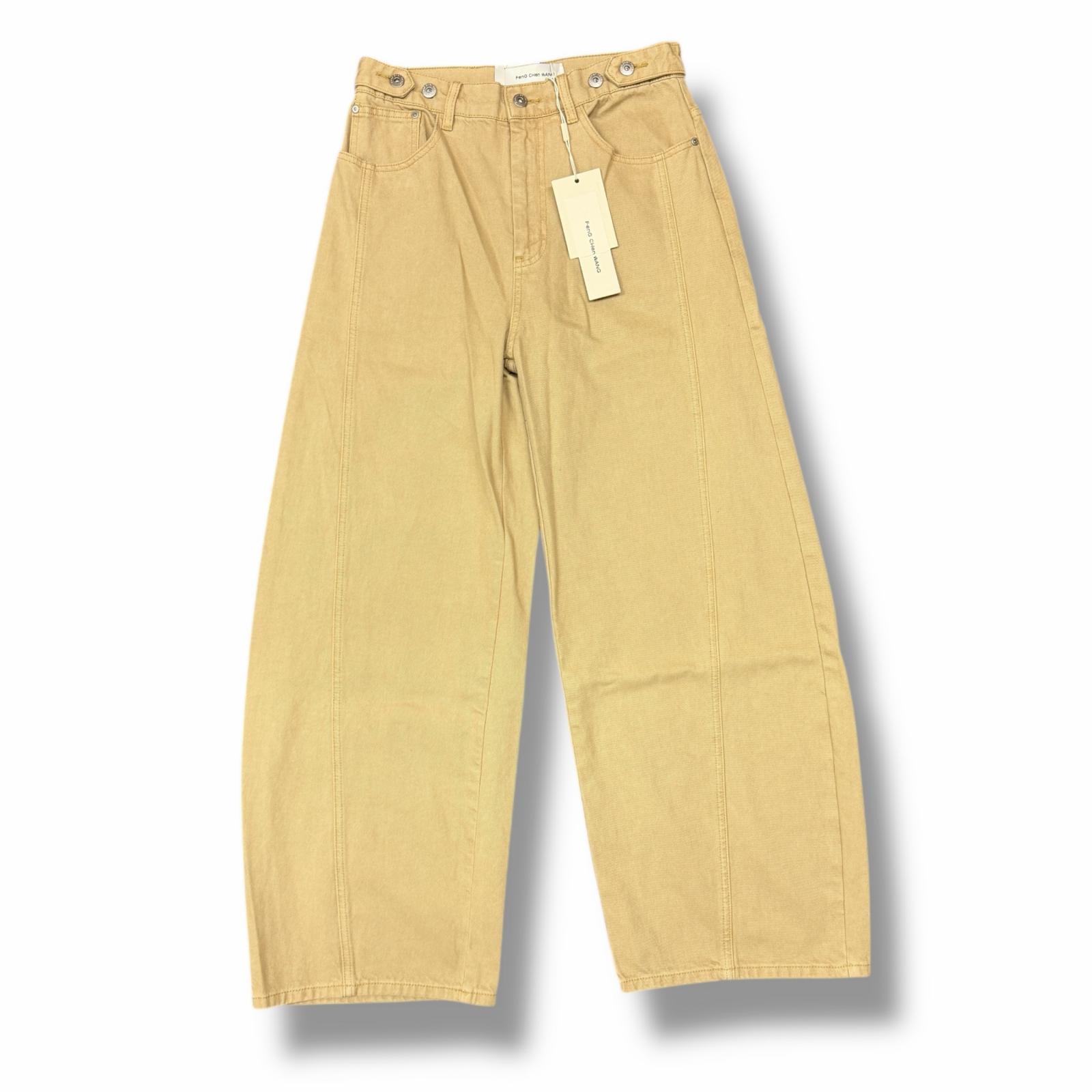 Rakuten - 未使用 Feng Chen Wang・フェンチェンワン 状態SS ウォッシュ デニムパンツ ワイドパンツ FENG19TR23 サイズS ベージュ メンズ （4434M）【中古】
