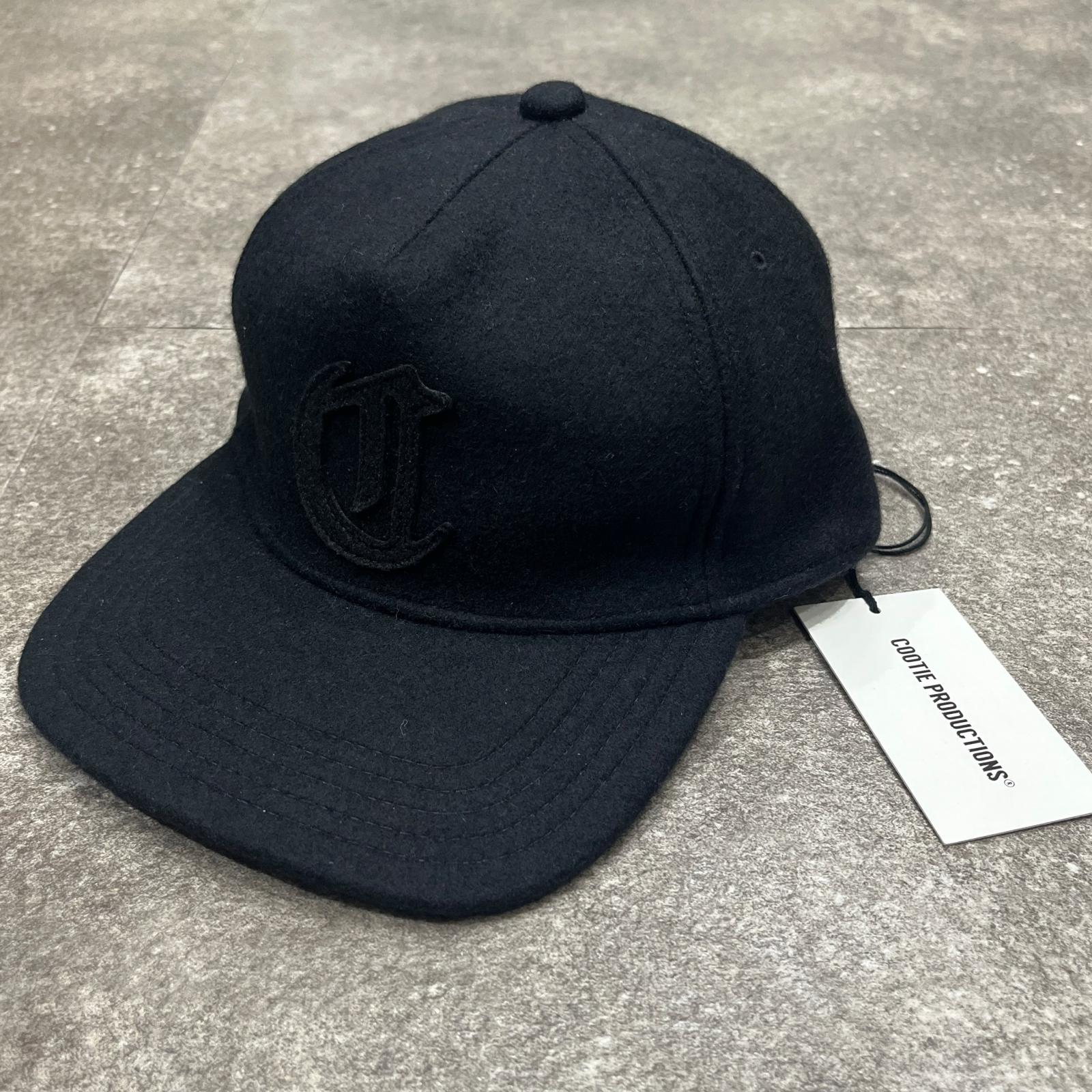 未使用 COOTIE クーティー 25AW Wool Melton 5 Panel Cap 状態SS ウール キャップ 帽子 CTE-25A510 サイズF ブラック メンズ （14917M）【中古】