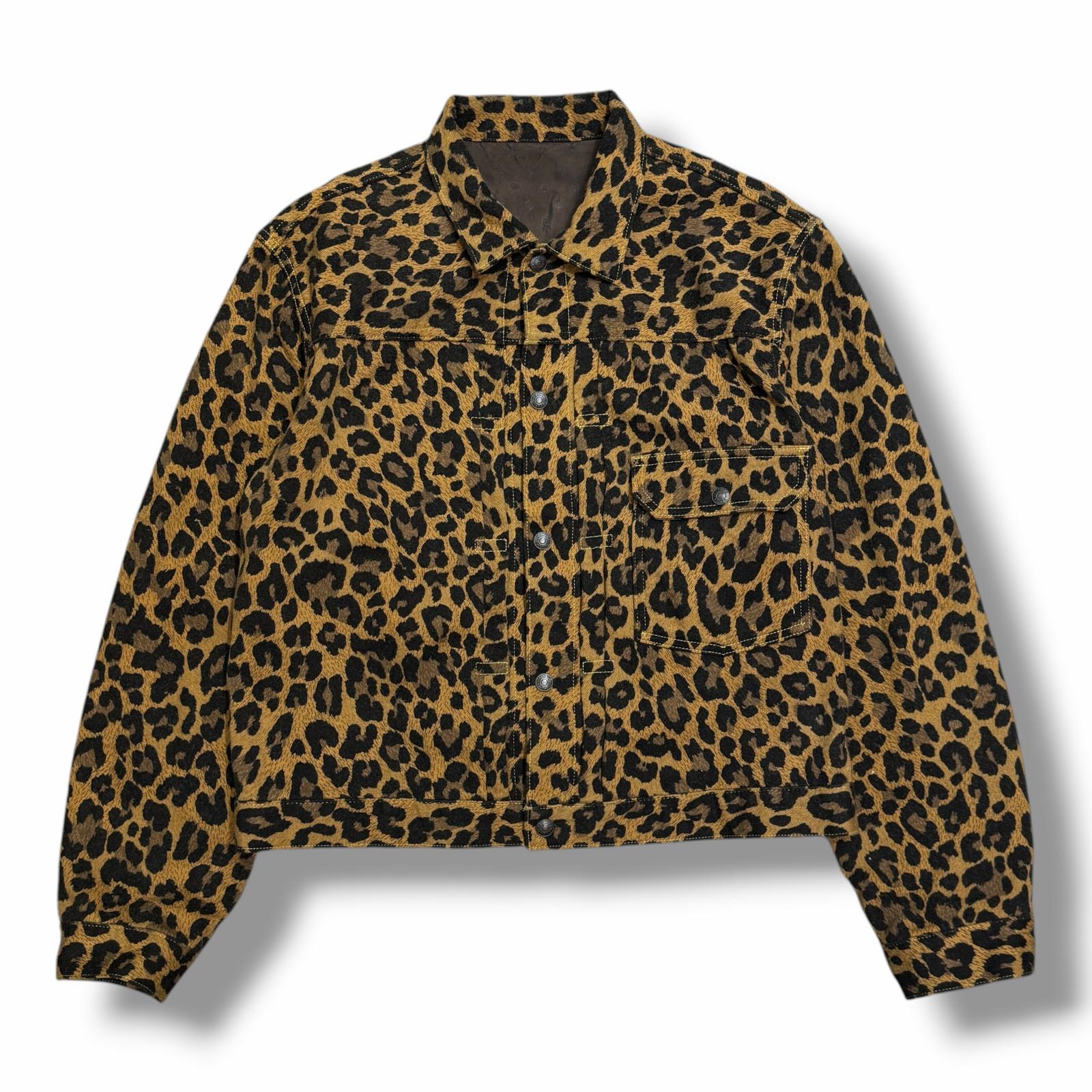 KAPITAL キャピタル ツイルエイジングウール レパード柄 1ST JKT 状態A 長袖 ブルゾン サイズ3 ベージュ メンズ （18780M）【中古】