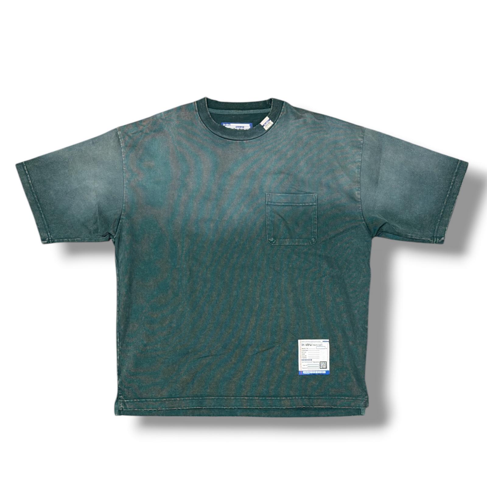 Maison MIHARA YASUHIRO in・stru(men-tal). メゾンミハラヤスヒロインストルメンタル Sun Faded Like Distressed T-Shirt 状態A 半袖 Tシャツ I17TS526 サイズ48 グリーン メンズ （19835M）