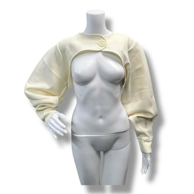 未使用 HeRIN.CYE ヘリンドットサイ Feels round hem tops 状態SS フィールズラウンドヘムトップス ボレロ 530HSM80-0270 サイズF アイボリー系 レディース （943MG）【中古】