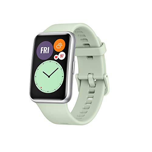 【中古】HUAWEI(ファーウェイ) Watch FIT スマートウォッチ カスタマイズウォッチフェイス 血中酸素レベル測定 文字盤サイズ1.64インチ 軽量34グラム Mint Green【日本正規代理店品】