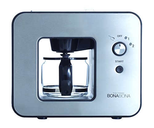 【中古】CCP 【BONABONA】 全自動ミル付きコーヒーメーカー(保温機能搭載) 「豆・粉からドリップ可能」 ガラスジャグ付き ブラック BZ-MC81-BK