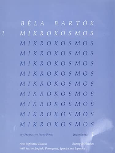 【中古】Bela Bartok - Mikrokosmos Blue: 153 Progressive Piano Pieces New Definitive Edition 1987 (1)