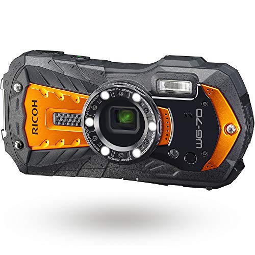 【中古】RICOH WG-70 オレンジ リコー本格防水デジタルカメラ 14m防水 (連続2時間) 1.6m耐衝撃 防塵 -10℃耐寒 アウトドアで活躍するタフネスボディ CALSモード搭載で 現場記録など幅広いビジネスシーンで活躍 03871