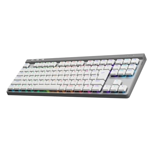 Logicool G ゲーミングキーボード G515 LIGHTSPEED TKL 薄型 ワイヤレス テンキーレス キーボード G515-WL-TCWH タクタイル 茶軸 確かな打鍵感 日本語配列 LIGHTSPEED Bluetooth 接続対応 LIGHTSYNC RGB PC ホワイト 国内正規品