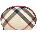 バーバリー ロンドン ポーチ チェック 化粧ポーチ PVC ベージュ系 マルチカラー レッド 赤 BURBERRY LONDON チェック柄 マルチポーチ コス...