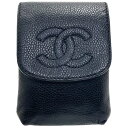 シャネル タバコケース ココマーク シガレットケース キャビアスキン レザー 革 ブラック 黒 A13511 CHANEL たばこケース 煙草入れ アイコスケー...