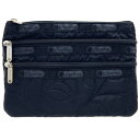 レスポートサック ポーチ 3ジップ コスメティック キルティングフラワー ナイロン ブラック 黒 7158 LESPORTSAC バラ ばら 薔薇 お花 化粧ポ...
