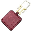 オメガ キーホルダー レザー 革 ボルドー系 シルバー金具 ゴールド金具 OMEGA ロゴ タグ 鍵 キーフック キーリング チャーム バッグチャーム 【中古】(4)