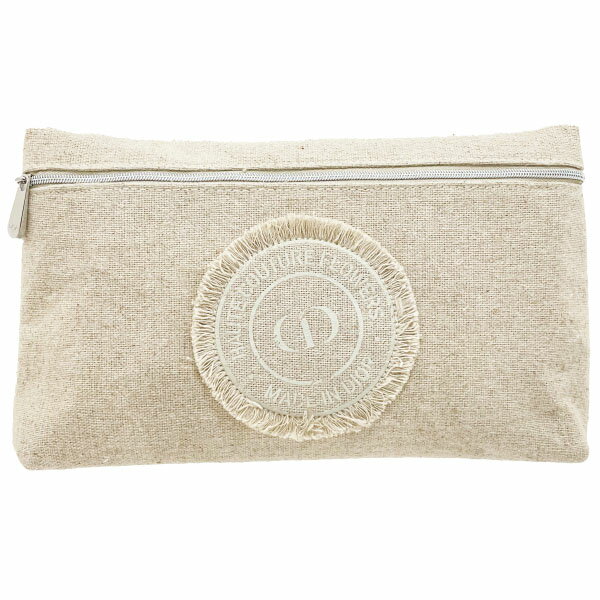 クリスチャン ディオール ポーチ ノベルティ 化粧ポーチ コットン リネン ナチュラル系 生成り系 Parfums Christian Dior コスメポーチ コスメティックポーチ マルチポーチ バッグインバッグ 小物入れ ブランド小物 母の日 C.Dior 【未使用】のサムネイル