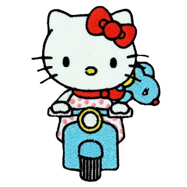 Hello Kitty 【ハローキティ / アイロン ワッペン / キティちゃん&ジョーイ スクーターデザイン P-HK-0021 / マルチカラー】