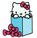 Hello Kitty 【ハローキティ / アイロン ワッペン / キティ・イン・ボックス P-HK-0026 / マルチカラー】